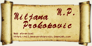 Miljana Prokopović vizit kartica